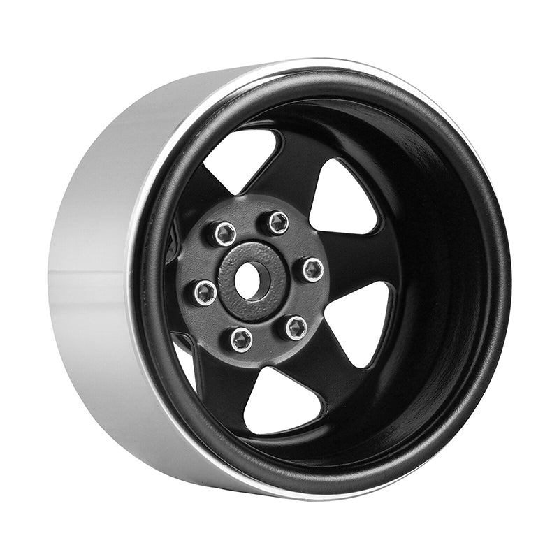 INJORA 1.9" Offset -8.9mm Deep Dish Stamped Beadlock Wheel Rims For 1/10 RC Crawlers (4) (W1948) BLACK