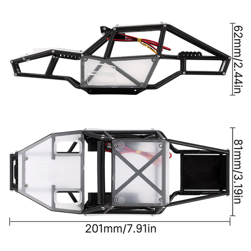 INJORA Rock Tarantula Nylon Buggy Body Chassis Kit for 1/18 TRX4M - Black