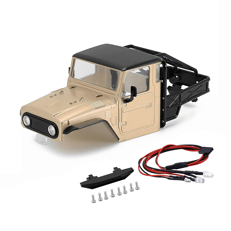 INJORA IR40 Half Truck Hard Plastic Body with Cage for 1/18 TRX4M Defender Bronco - Sandy Taupe