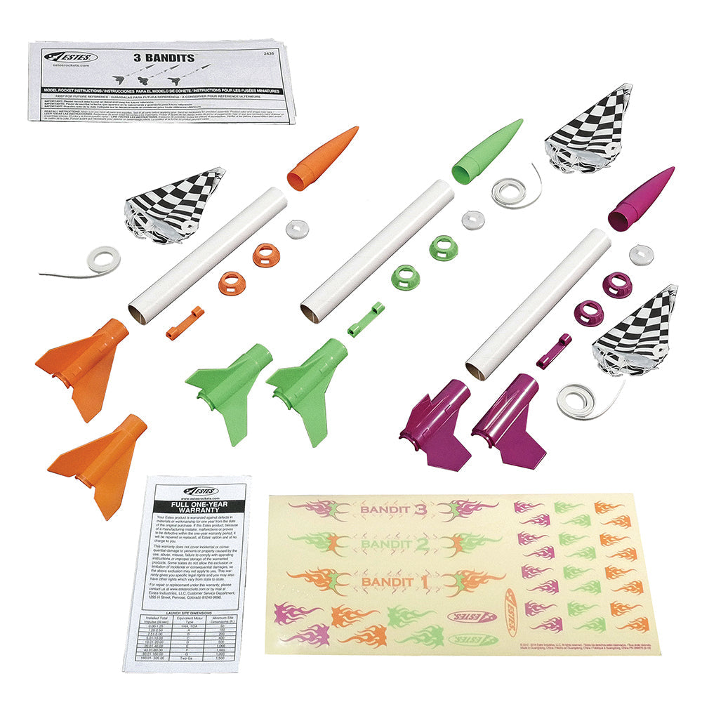 Estes 3 Bandits Mini Kit E2X, Easy-to-Assemble
