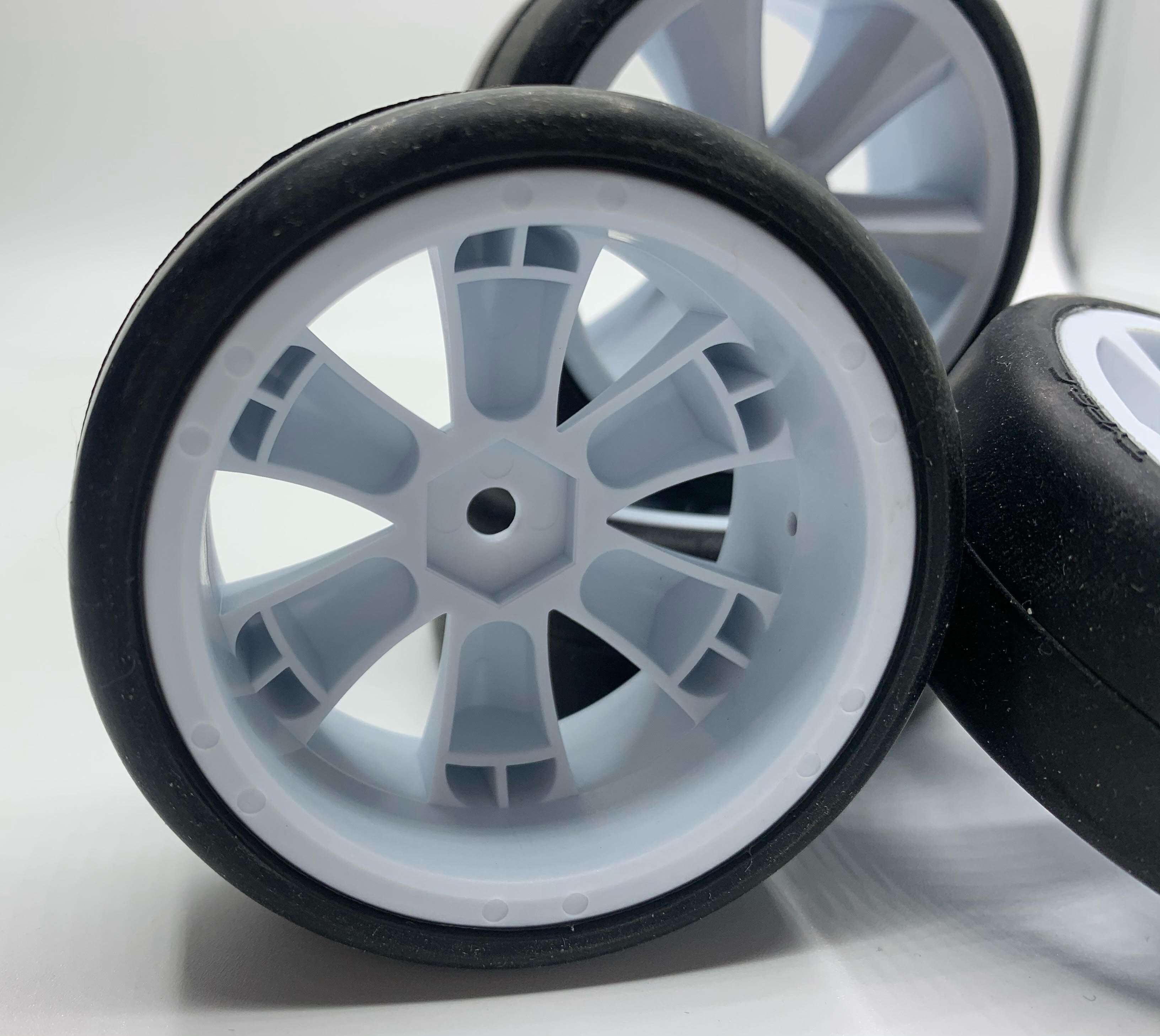 Gravity RC G-SPEC Type C Rubber touring car tires , Gravity RC Edge wheel, White (4)