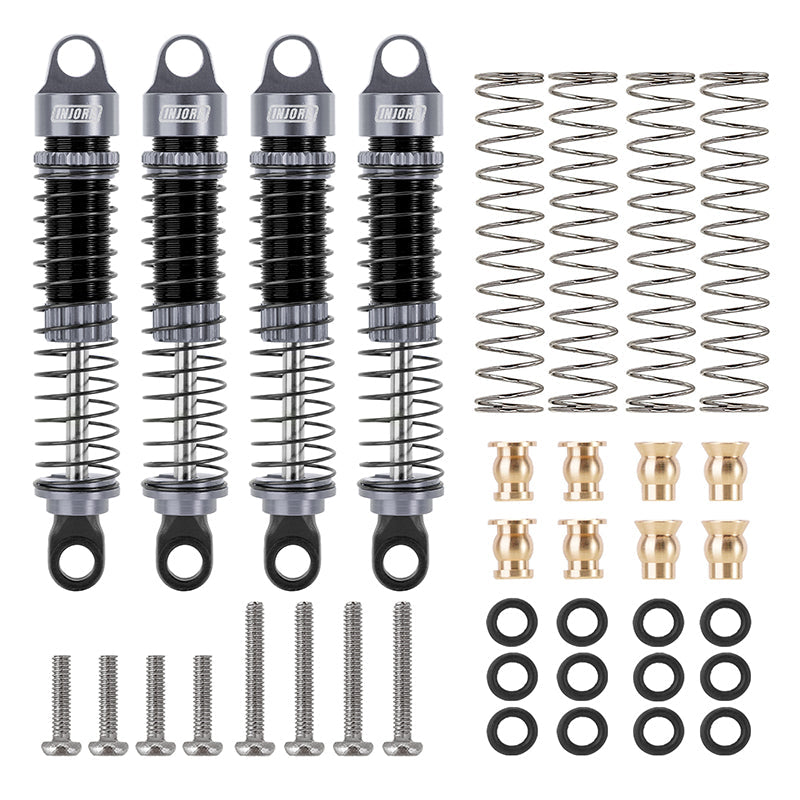 INJORA 59mm Long Threaded Oil Shocks For 1/18 TRX4M (4M-42) (Black)