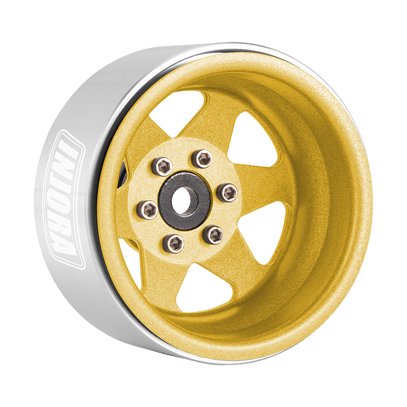 INJORA 1.9" Offset -8.9mm Deep Dish Stamped Beadlock Wheel Rims For 1/10 RC Crawlers (4) (W1948) GOLD