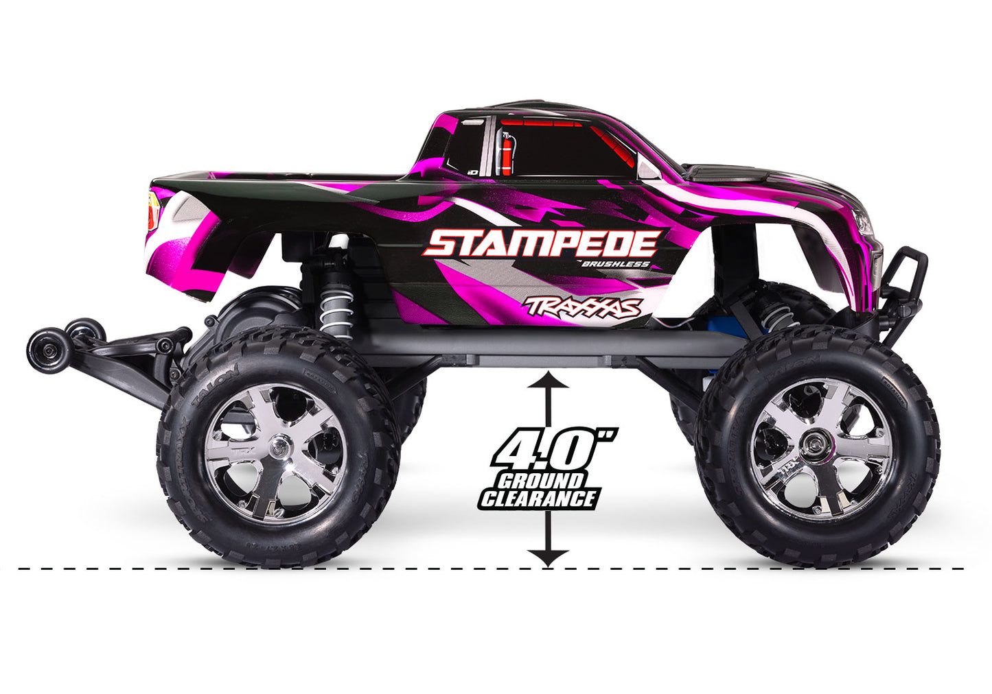 Traxxas Stampede BL-2s HD RTR 1/10 2WD Brushless Monster Truck (Pink) w/BL-2s ESC & TQ 2.4GHz Radio