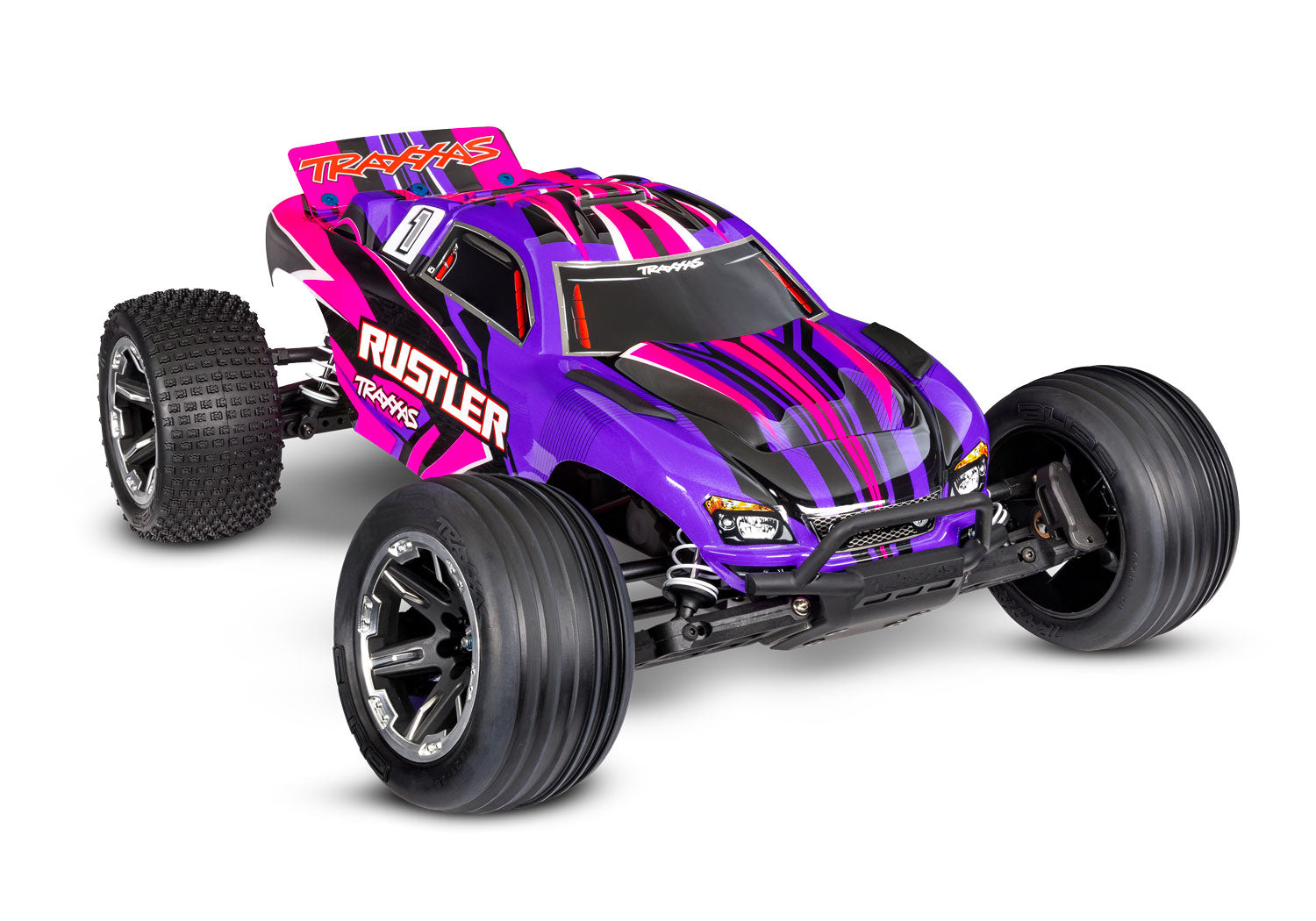 Traxxas Rustler HD 1/10 RTR 2WD Electric Stadium Truck (Pink) w/XL-5 ESC, TQ 2.4GHz Radio, Battery & USB-C Charger