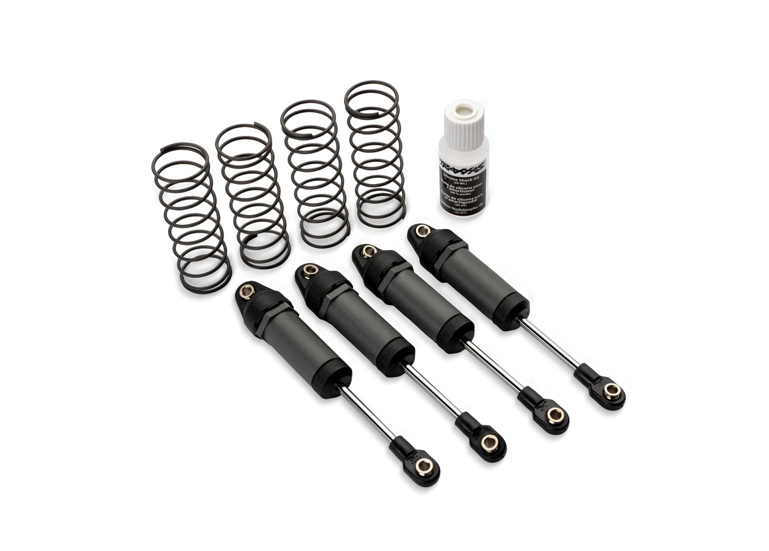 Traxxas Long Gray Ultra Shocks with Springs (4)