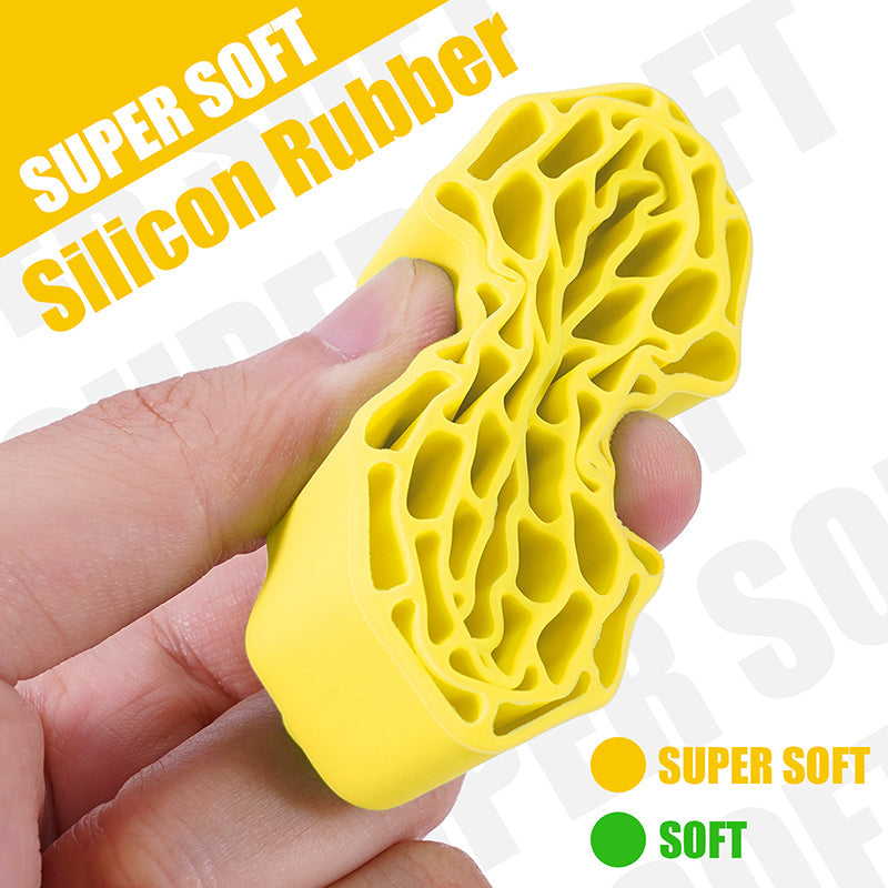 INJORA 1.3" 70*26mm Cling On Tires & Silicone Rubber Inserts Combo (4) - Yellow (Super Soft)