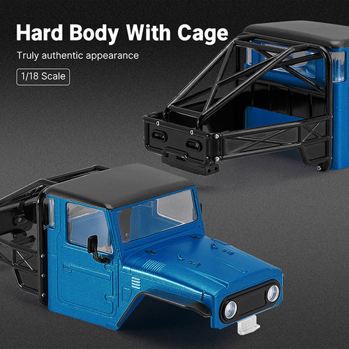 INJORA IR40 Half Truck Hard Plastic Body with Cage for 1/18 TRX4M Defender Bronco - Blue