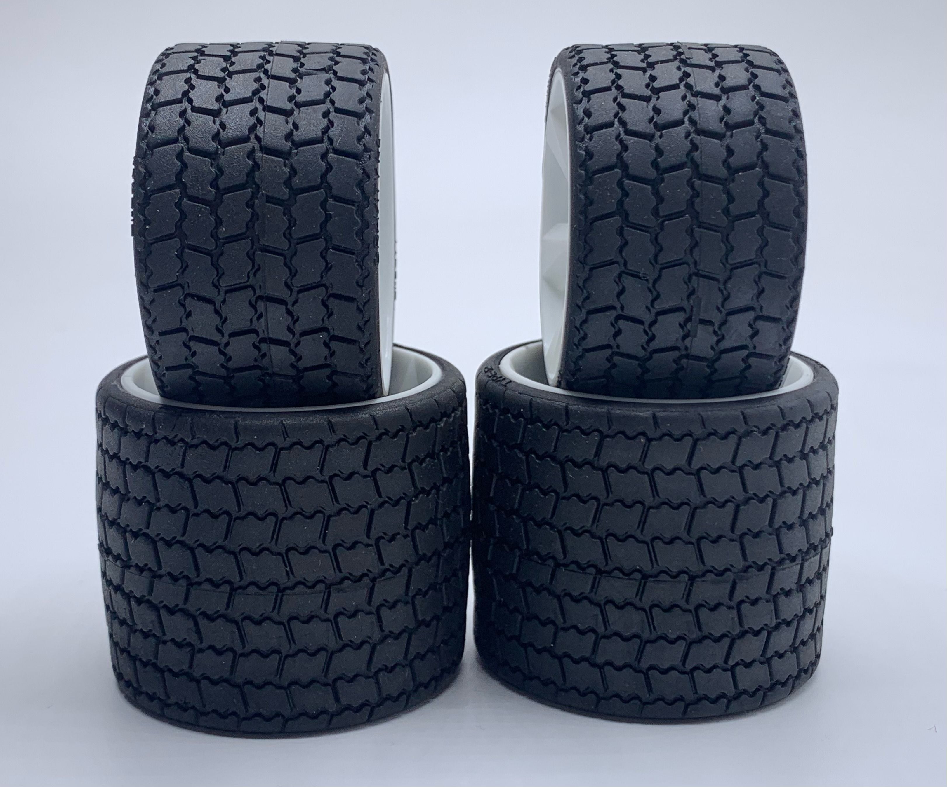 Gravity RC TYPE12 12th scale rubber tires, white wheel, (4)