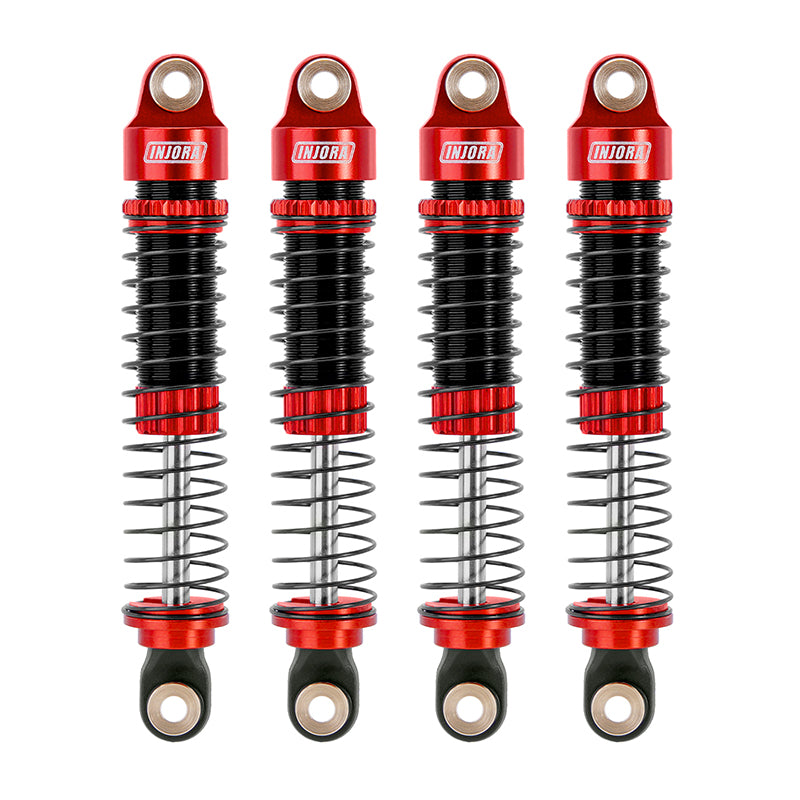INJORA 59mm Long Threaded Oil Shocks For 1/18 TRX4M (4M-42) (Red)