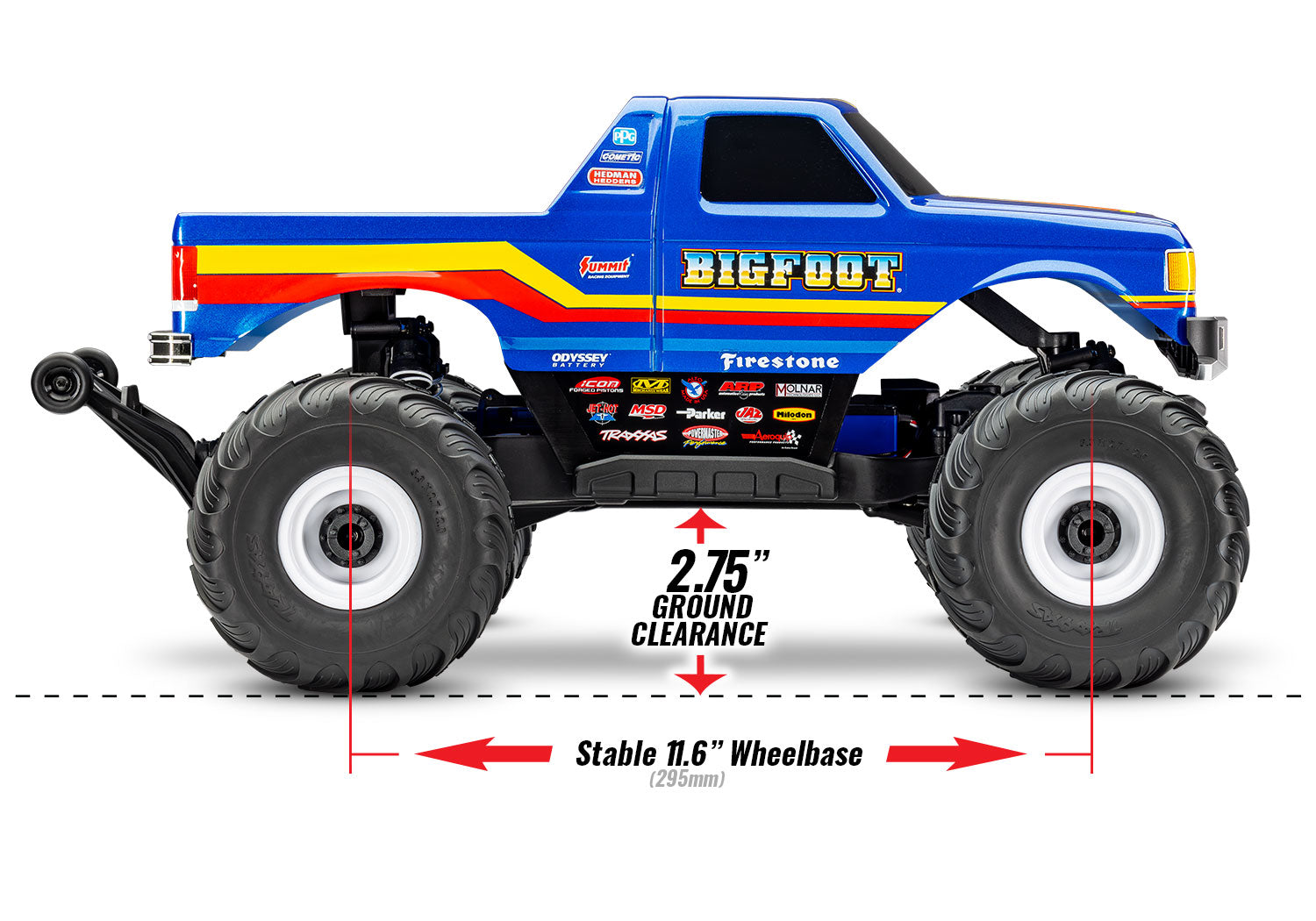 Traxxas Bigfoot® BL-2s™ 1/10 RTR 4WD Brushless Monster Truck (Blue) w/BL-2s ESC & TQ 2.4GHz Radio