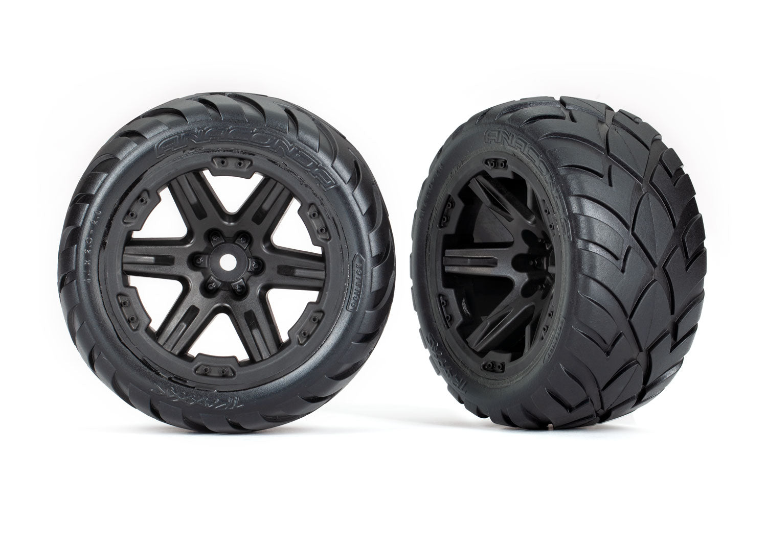 Traxxas Anaconda 2.8" Pre-Mounted Tires w/RXT Wheels (Black) (2) w/12mm Hex