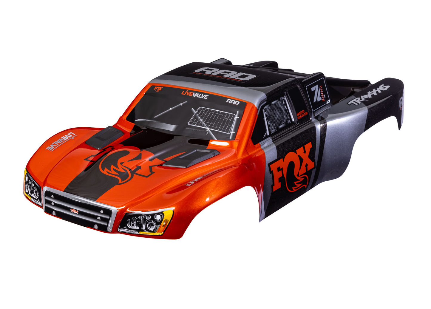 Traxxas Slash VXL Fox Pre-Painted Clipless Body