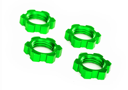 Traxxas Sledge/X-Maxx/E-Revo VXL 17mm Splined Wheel Nut (Green) (4)