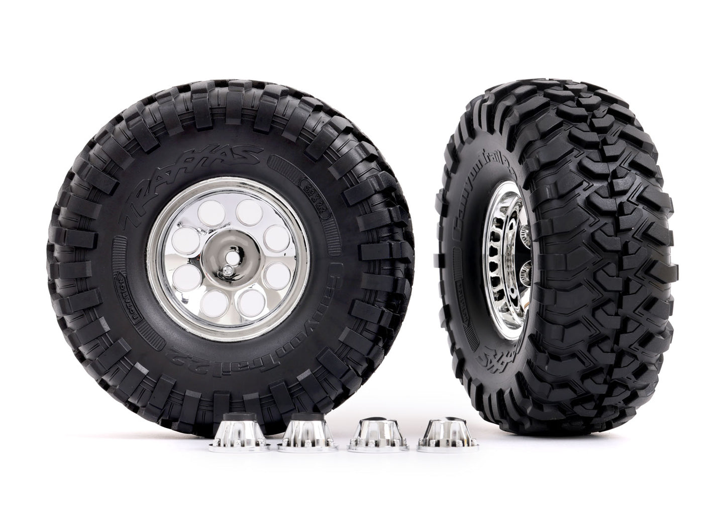 Traxxas 2.2" classic chrome wheels, Canyon Trail