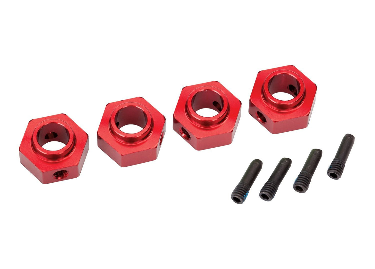Traxxas Red Aluminum 12 mm Wheel Hubs (4) & Screw Pins