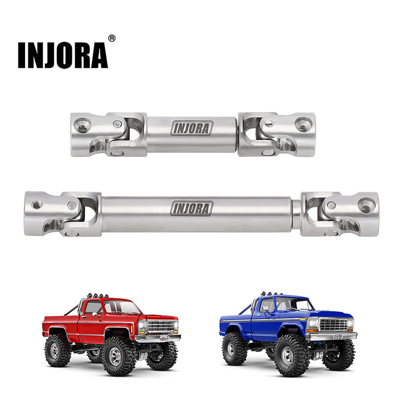 INJORA Stainless Steel Drive Shafts For 1/18 RC Crawler TRX4M High Trail Siver