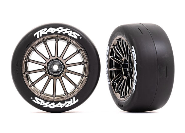 Traxxas 2.0" Black Chrome Front Wheels & Response Tires (2)