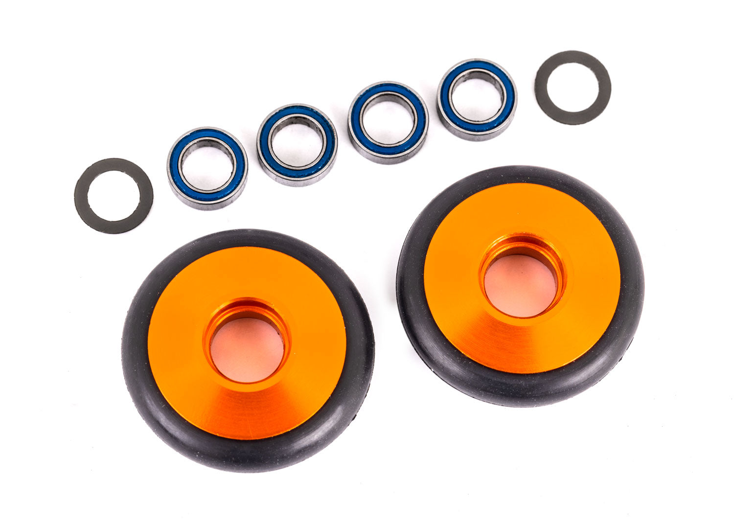 Traxxas Bandit/Rustler/Stampede 2WD Aluminum Wheelie Bar Wheels (Orange) (2)