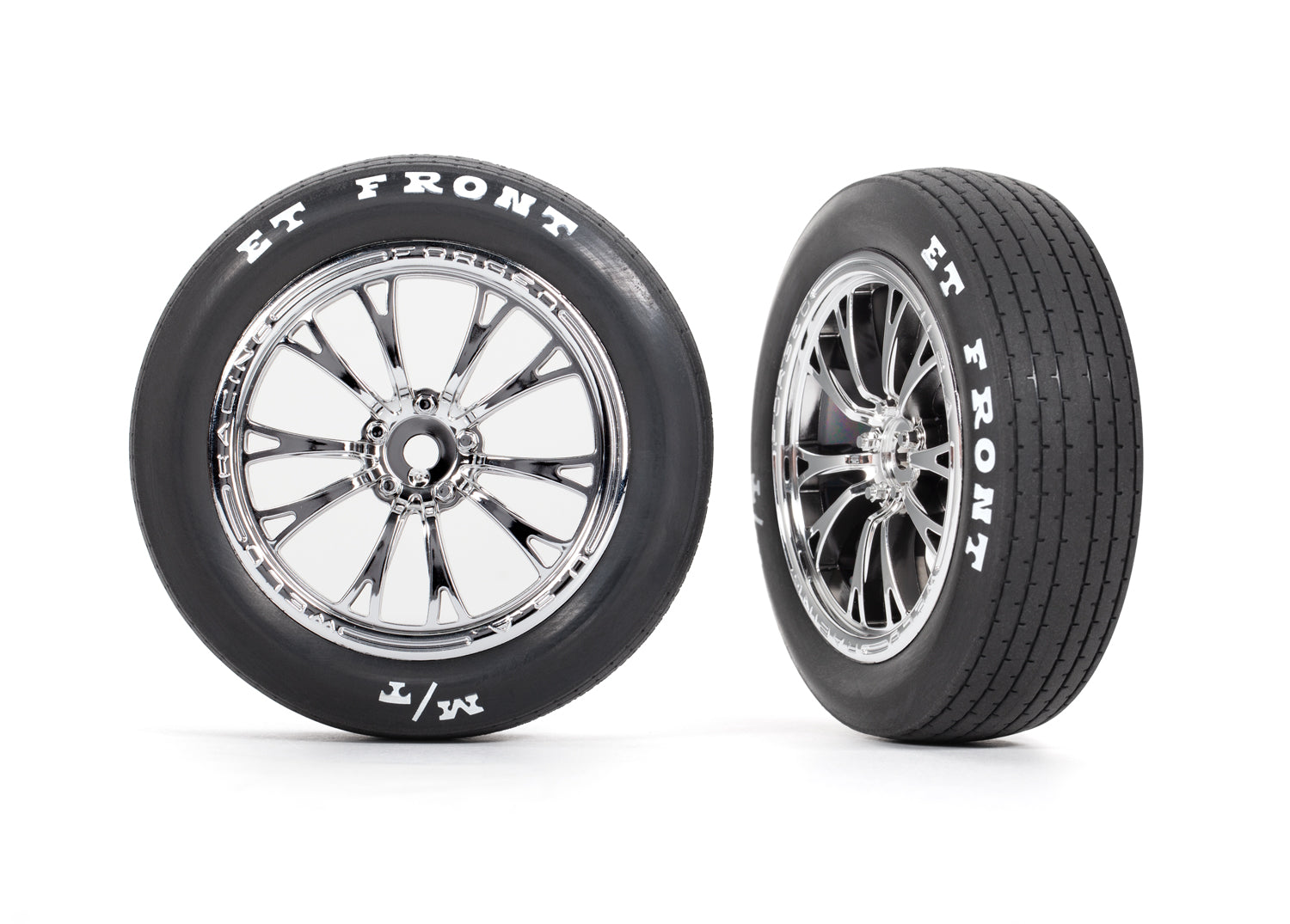 Traxxas Drag Slash Front Pre-Mounted Tires (Chrome) (2) w/Weld Wheels & 12mm Hex