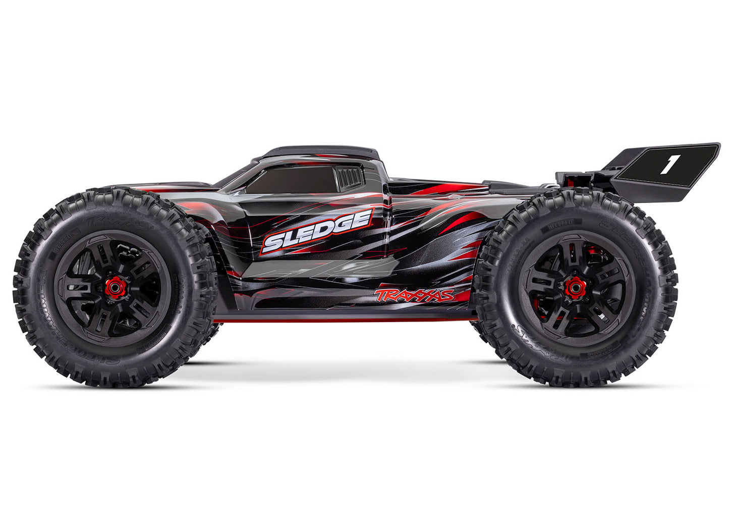 Traxxas Sledge RTR 6S 4WD Electric Brushless 1/8 Monster Truck (Red) w/Belted Sledgehammer Tires & TQi 2.4GHz TSM Radio