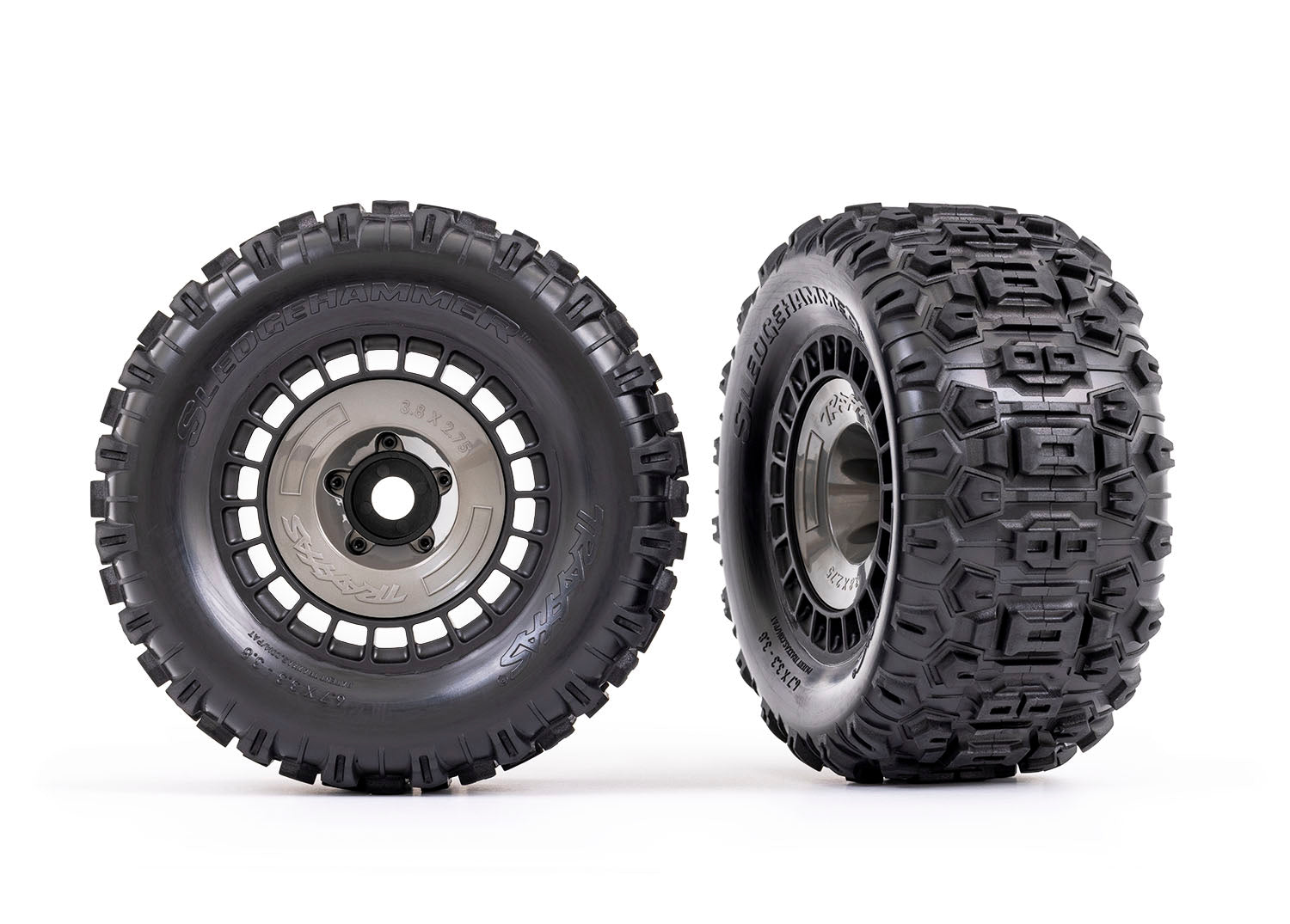 Traxxas Sledgehammer 3.8" Pre-Mounted Monster Truck Tires (Black/Grey) (2) w/17mm Splined Hex