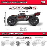 ARRMA 1/8 KRATON 4X4 6S EXB BLX BRUSHLESS V6 SPEED TRUCK RTR, BLACK