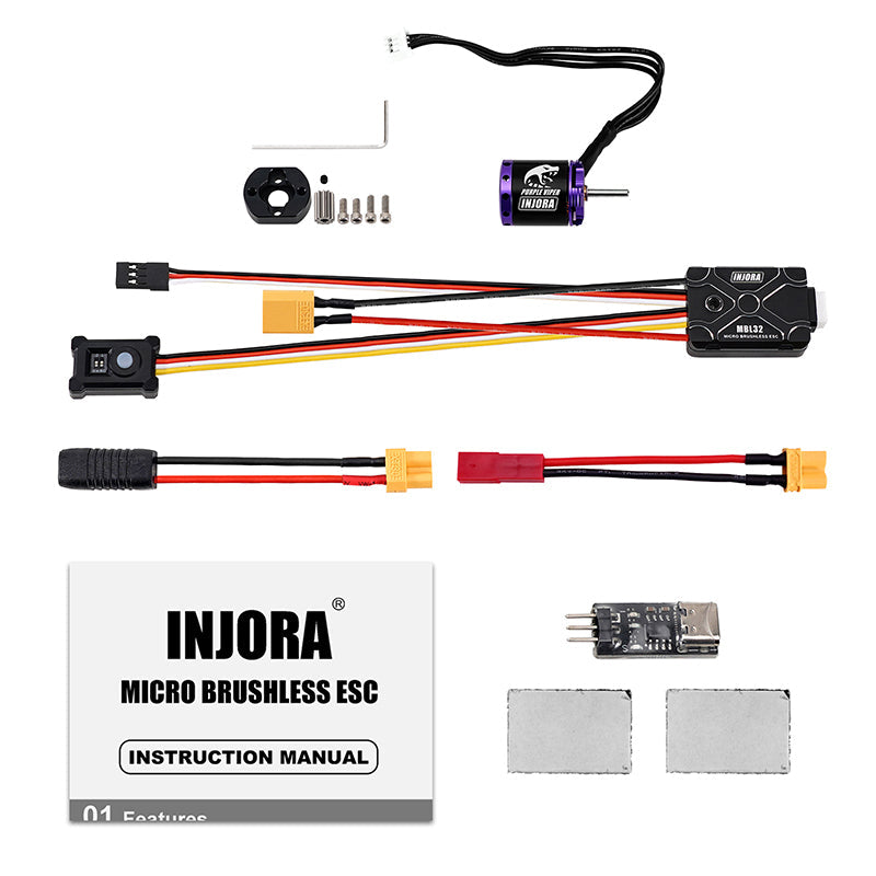 INJORA MBL32 G2 Moteur à patinage extérieur étanche Brushless ESC & 2204 Fat Viper pour 1/24 axial SCX24 INJORA MBL32 G2 Moteur à patinage extérieur étanche Brushless ESC & 2204 Fat Viper pour 1/24 axial SCX24