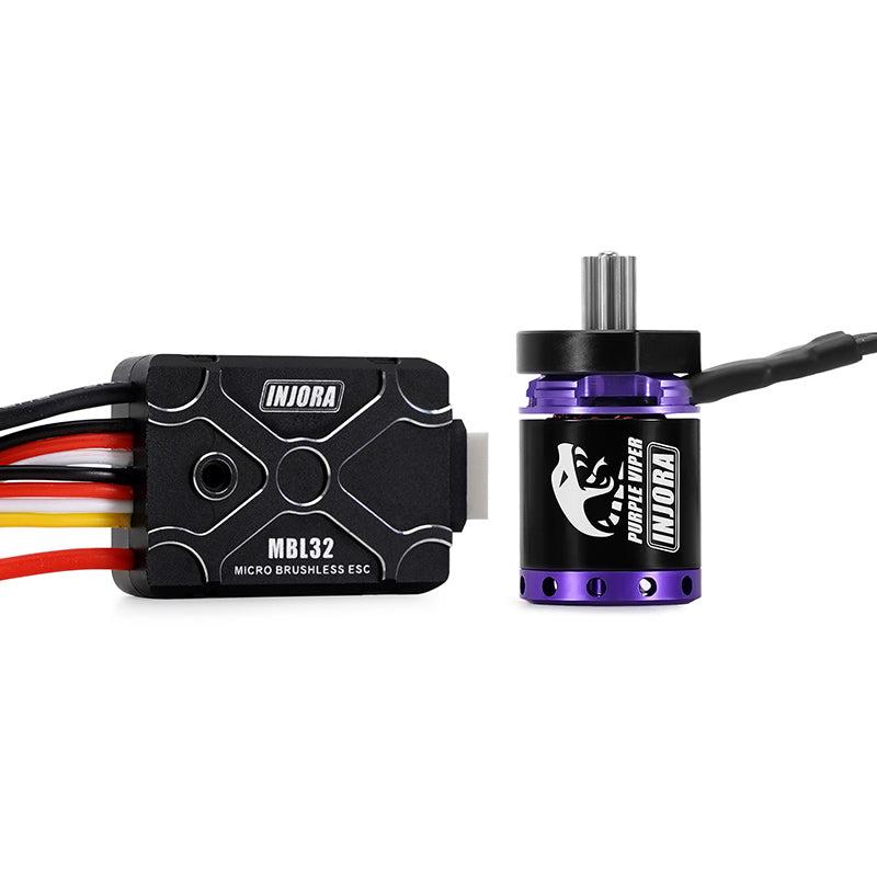 INJORA Purple Viper 1721 Brushless Motor for 1/18 TRX4M Ascent-18 - 1721 Motor & MBL32 ESC