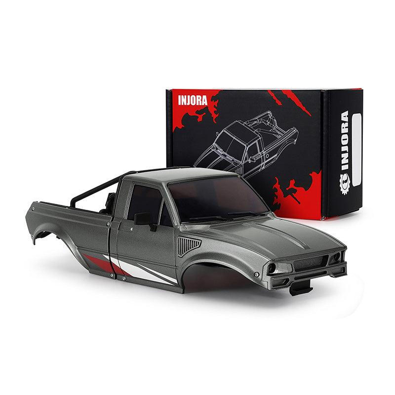 INJORA IR60 Pickup Hard Body with Bed Rack for 1/18 TRX4M Defender Bronco - Grey