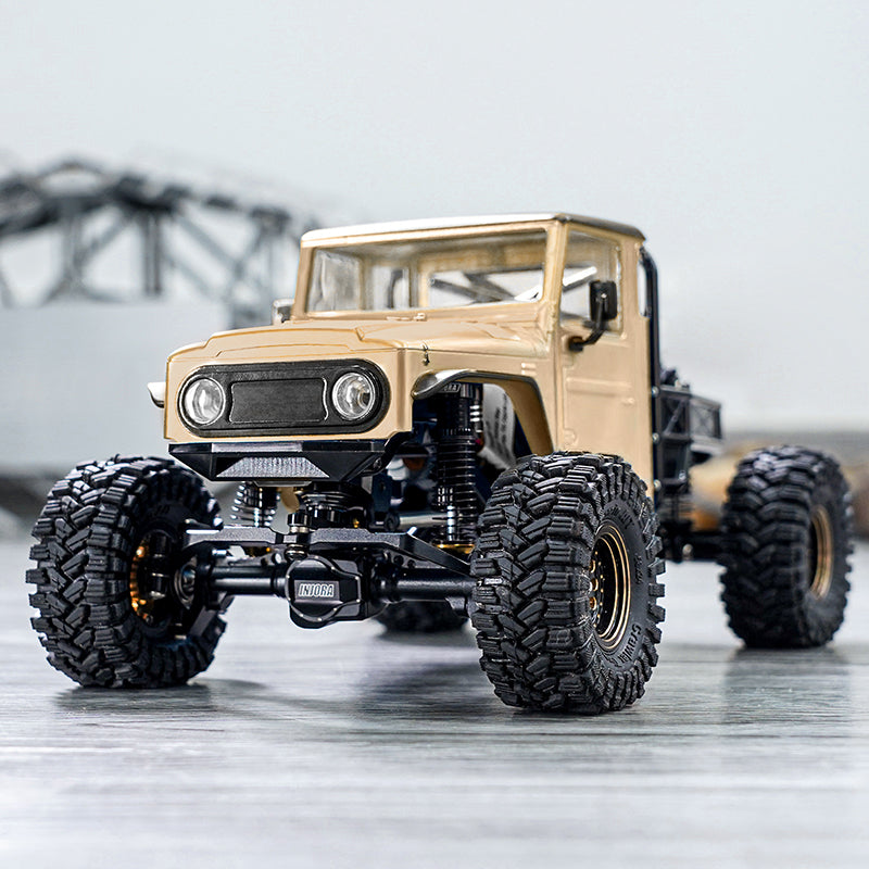 INJORA IR40 Half Truck Hard Plastic Body with Cage for 1/18 TRX4M Defender Bronco - Sandy Taupe