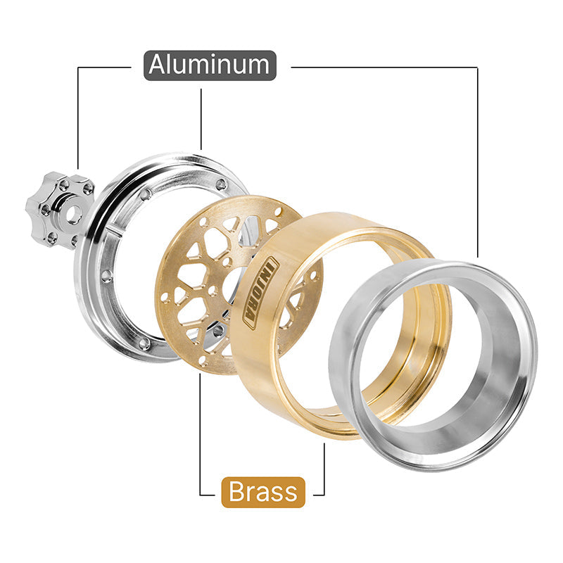 INJORA 1.3" ModuWheel Brass & Aluminum Beadlock Wheels For 1/18 1/24 RC Crawlers