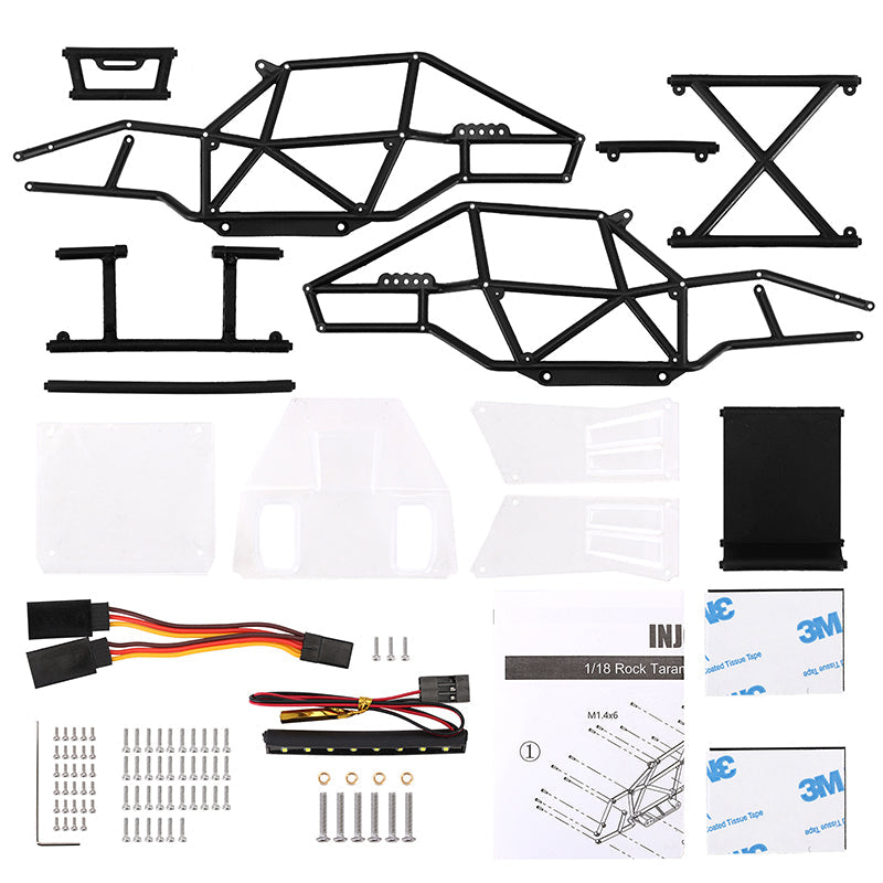 INJORA Rock Tarantula Nylon Buggy Body Chassis Kit for 1/18 TRX4M - Clear