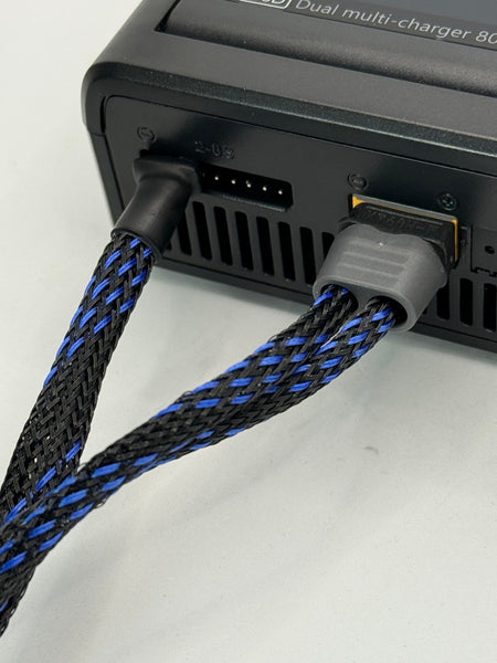 Silver Horse RC - Quick Draw 2mm Bullet Battery Charging Cable (Black/Blue)