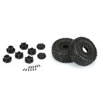 Pro-Line Icon SC Pre-Mounted Tires w/Raid Wheels (Black) (2) (M2) w/Removable 12mm Hex