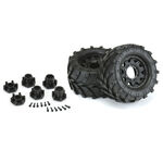 Pro-Line Masher 2.8" Pre-Mounted w/Raid Electric Rear Wheels (2) (Black) (M2) w/Removable Hex