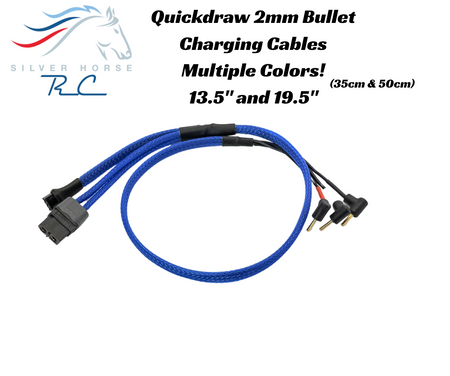 Silver Horse RC - Quick Draw 2mm Bullet Battery Charging Cable (Black/Blue)