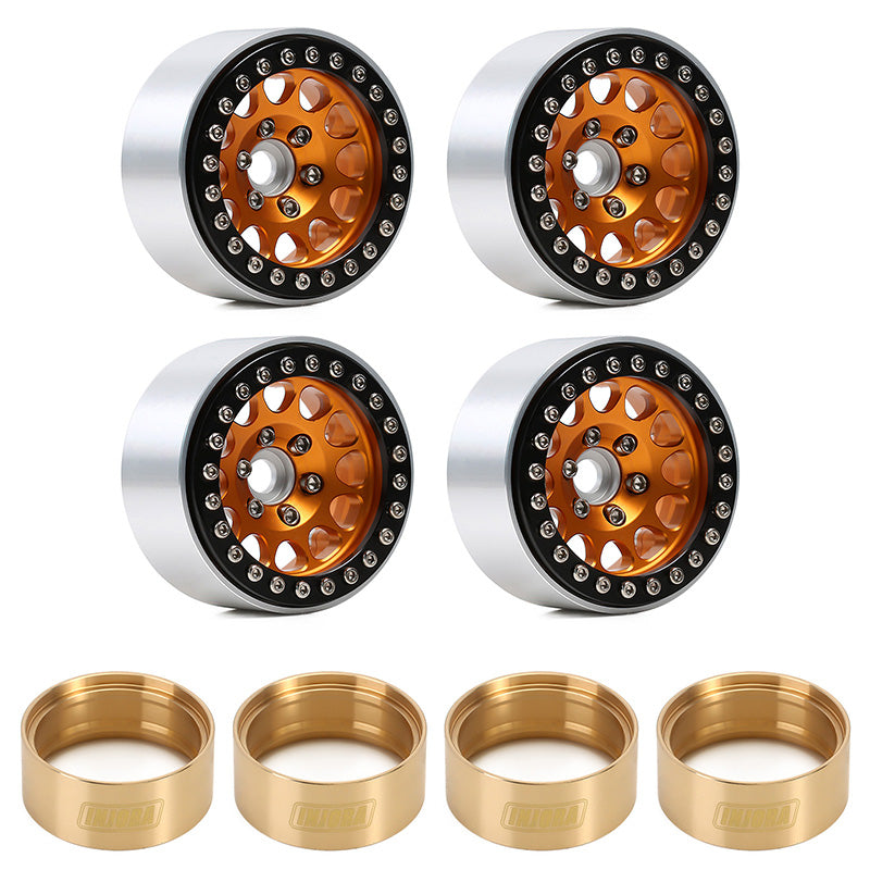 INJORA 4PCS 1.9" Aluminum Alloy Beadlock Wheel Rims for 1/10 RC Crawler