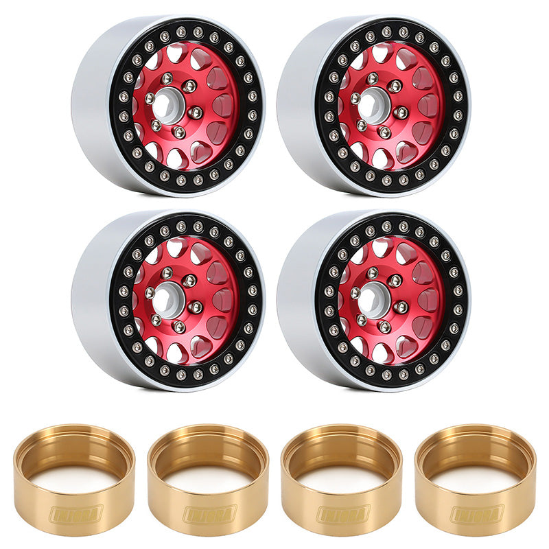 INJORA 4PCS 1.9" Aluminum Alloy Beadlock Wheel Rims for 1/10 RC Crawler