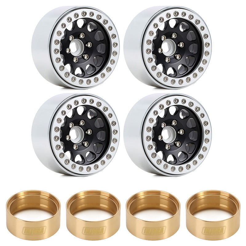 INJORA 4PCS 1.9" Aluminum Alloy Beadlock Wheel Rims for 1/10 RC Crawler