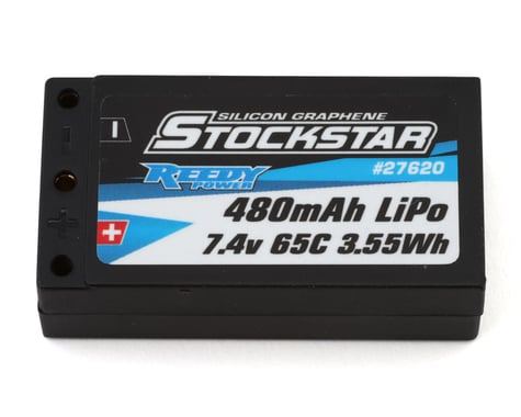 Reedy Stockstar 2S 65C 1/28 Hard Case LiPo (7.4v/480mAh) w/2mm Bullets