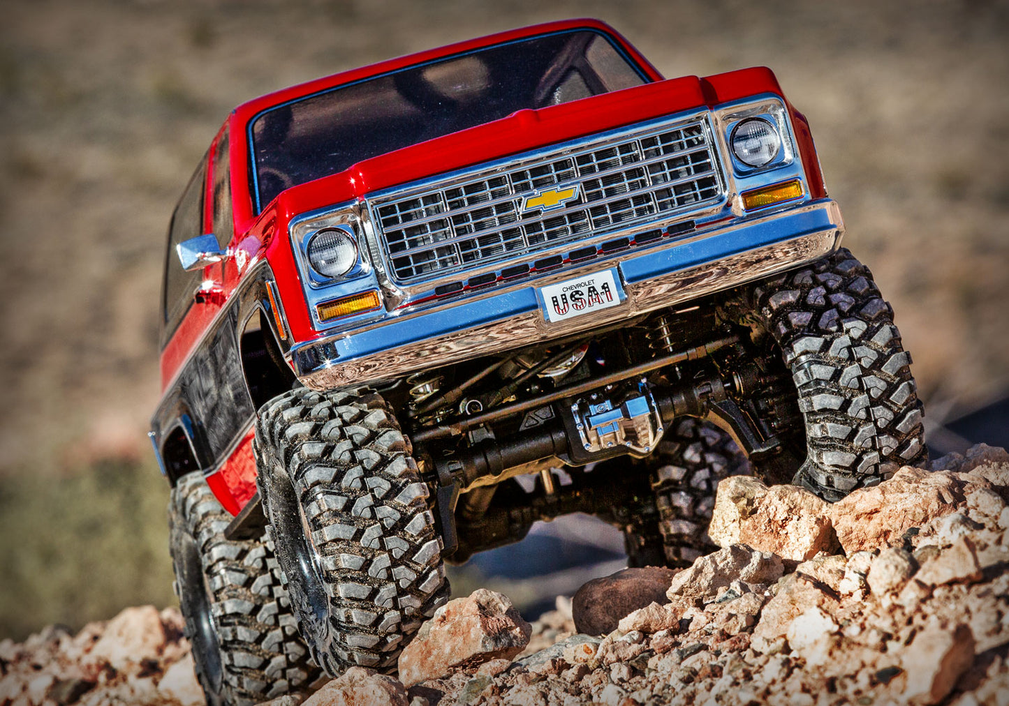 Traxxas TRX-4® 1/10 Trail Crawler Truck w/1979  Chevrolet Blazer Clipless Body (Red) w/TQi™ 2.4GHz Radio