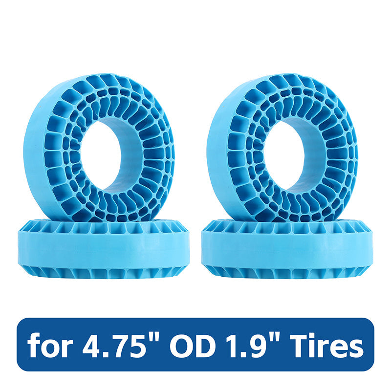 INJORA 4pcs Silicone Rubber Inserts for 118-122mm(4.75" OD) 1.9" Tires - 4pcs Blue(Medium)