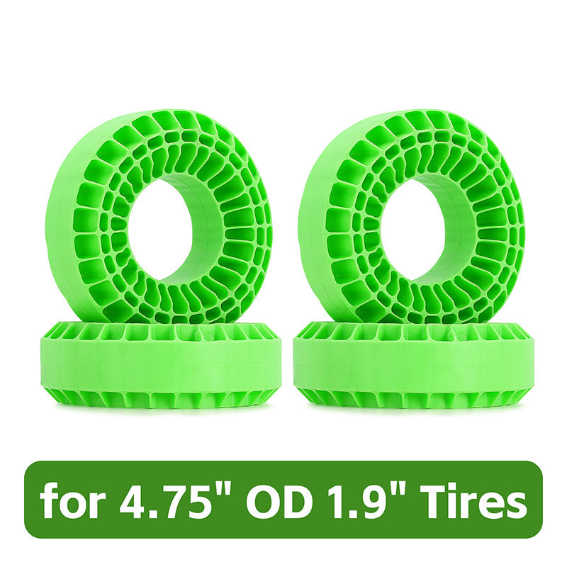 INJORA 4pcs Silicone Rubber Inserts for 118-122mm(4.75" OD) 1.9" Tires - 4pcs Green(Soft)