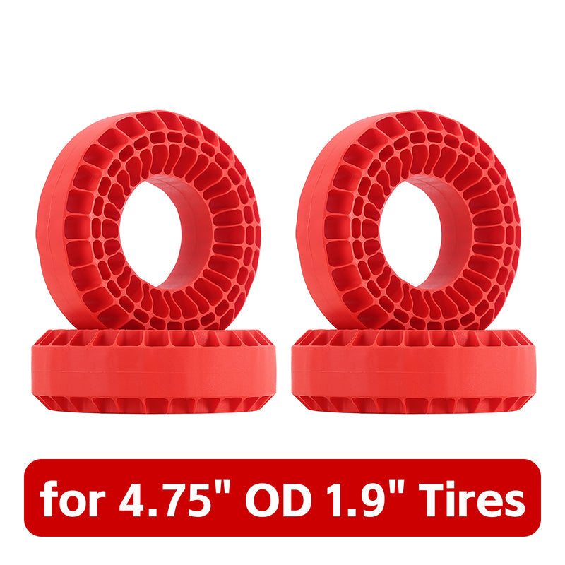 RC CARS/ RC TRUCKS INJORA 4pcs Silicone Rubber Inserts For 118-122mm(4.75" OD) 1.9" Tires RED