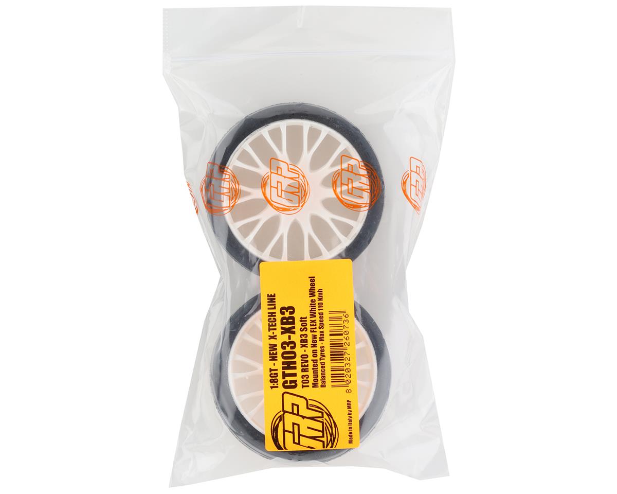 GRP Tires GT - TO3 Revo Belted Pre-Mounted 1/8 Buggy Tires (White) (2) (XB3) w/FLEX Wheel