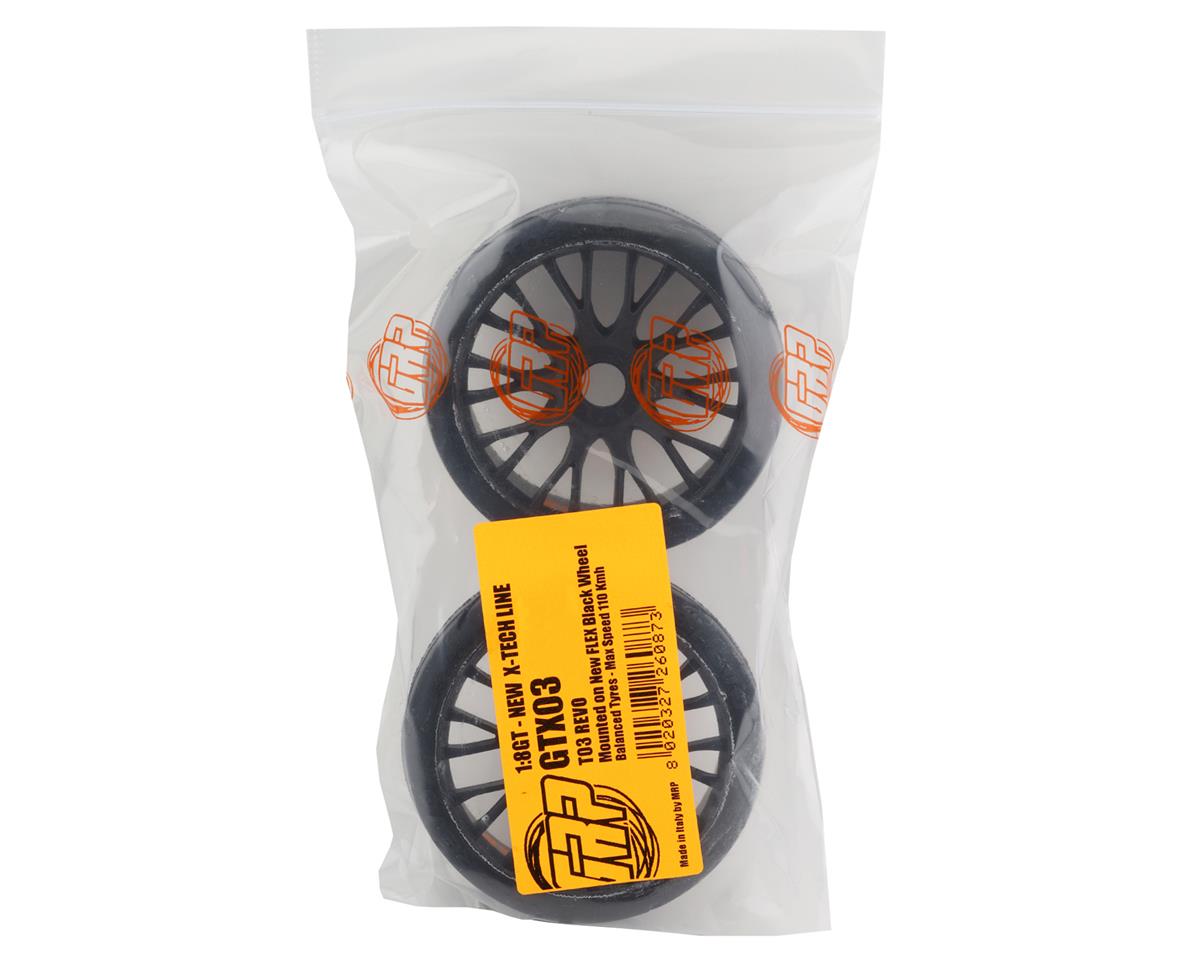 GRP Tires GT - TO3 Revo Belted Pre-Mounted 1/8 Buggy Tires (Black) (2) (XB3) w/FLEX Wheel