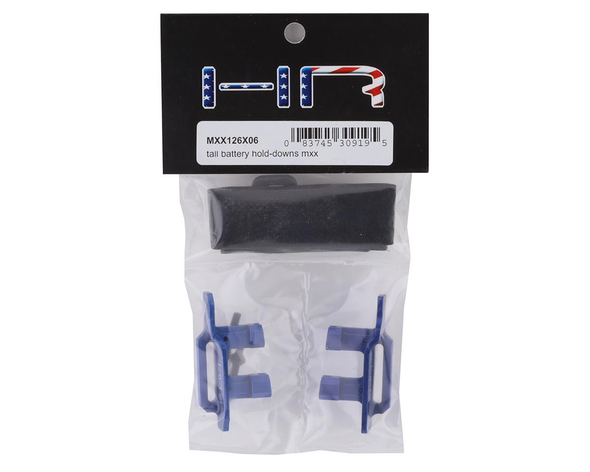 Hot Racing Tall Battery Hold-Downs for Traxxas Maxx (Blue)