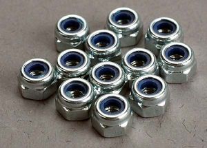 Traxxas 3 mm Flanged Nylon Chrome Locking Nuts (12)