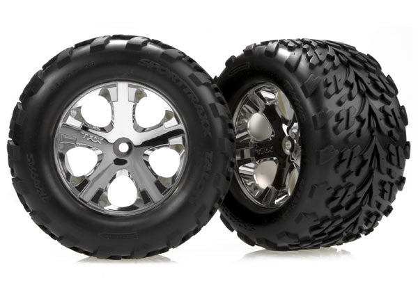 Traxxas Talon Front Tires w/All-Star Wheels (2) (Chrome)